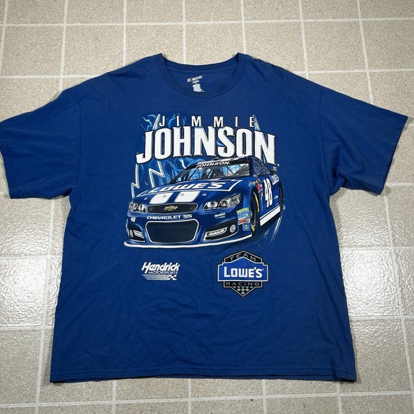 Jimmie Johnson Shirt Mens XXL Blue Lowes 48 Racing Hendrick Motorsport NASCAR - Picture 1 of 5